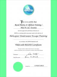 OPITO HUET APPROVAL